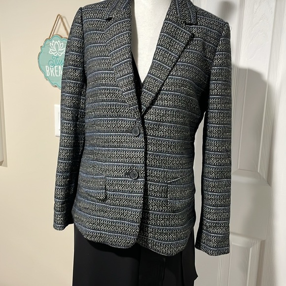 NWT Lucky Brand Two Button Tweed Blazer Women Size 6 Style 7W30730 - Picture 2 of 7